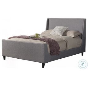 Amber Gray Linen Full Upholstered Panel Bed