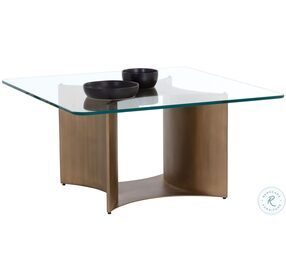 Denver Clear And Antique Brass Coffee Table