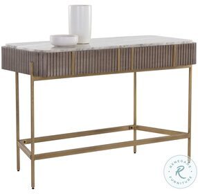 Mauro Gray And Antique Brass Console Table