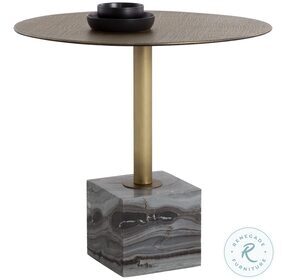 Kata Antique Brass And Gray Dining Table