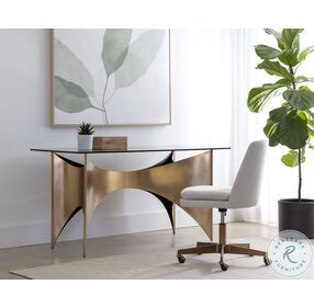 London Smoked And Gold Home Office Set