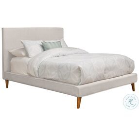 Britney Light Gray Linen Full Upholstered Platform Bed