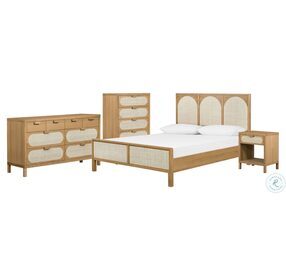 Allegra Natural Cane Panel Bedroom Set