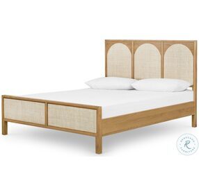Allegra Natural Cane King Panel Bed