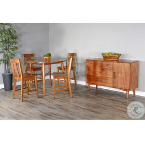 American Modern Cinnamon Round Counter Height Dining Room Set