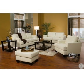 Samuel Cream Leather Living Room Set
