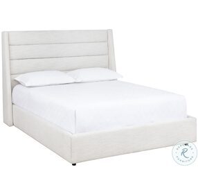 Emmit Merino Pearl Queen Upholstered Platform Bed