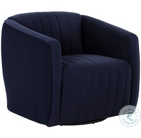 Garrison Abbington Navy Swivel Lounge Chair