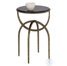 Alicent Black And Antique Brass End Table