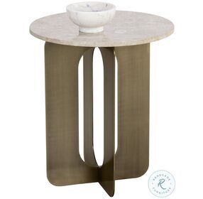 Orlo Warm Gray And Antique Brass End Table