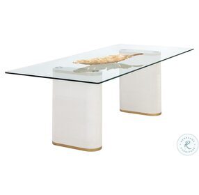 Aemond Clear And White Dining Table