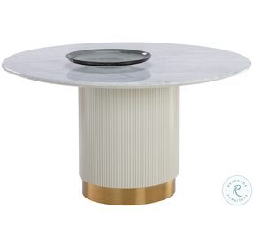 Paloma White And Cream Round Dining Table