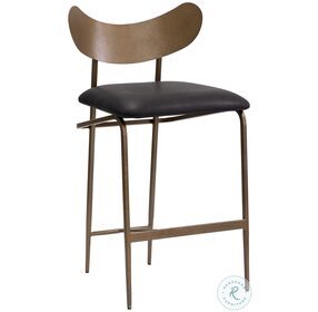Gibbons Charcoal Black Leather Counter Height Stool
