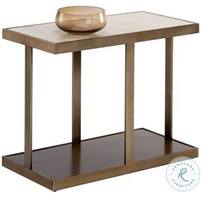 Kamali Matte And Antique Gold End Table