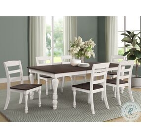 Madelyn Dark Cocoa And Coastal White Extendable Dining Room Set