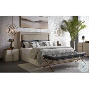 Nylah Bergen Taupe Upholstered Platform Bedroom Set