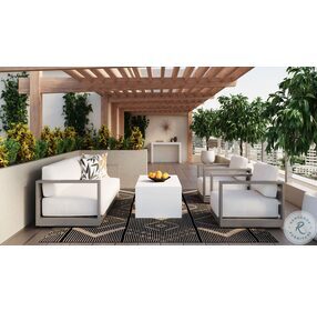 Tavira Stinson White Outdoor Living Room Set