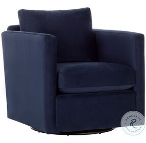 Georgie Abbington Navy Swivel Lounge Chair