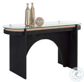 Adora Clear And Black Console Table