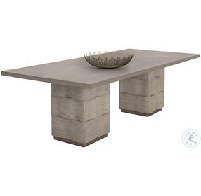 Hoyos Light Wash And Warm Brass Dining Table