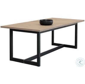 Geneve Light Brown And Black Outdoor Extendable Dining Table