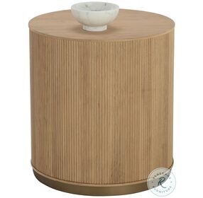 Kalla Natural And Brushed Gold End Table