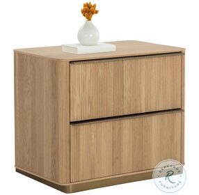 Kalla Natural And Brushed Gold Nightstand