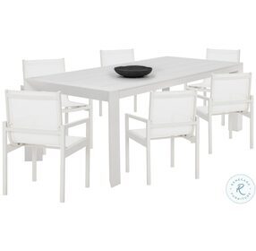 Merano White Outdoor Dining Room Set