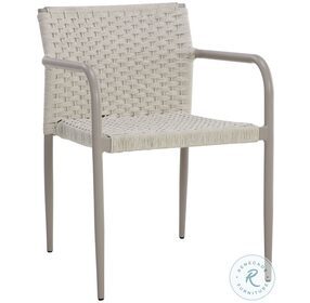 Casella Stackable Outdoor Greige Dining Arm Chair Set of 2