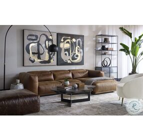 Santino Aged Cognac RAF Chaise Sectional