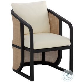Palermo Stinson Cream Outdoor Dining Chair with Charcoal Frame