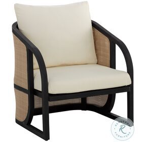 Palermo Stinson Cream Outdoor Lounge Chair with Charcoal Frame