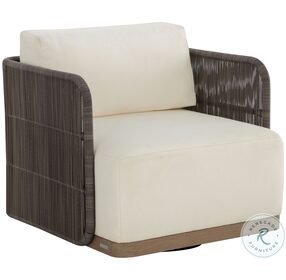 Ravenna Stinson Cream Swivel Outdoor Arm Chair