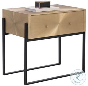 Modena Antique Gold And Black Nightstand