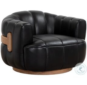 Tadeo Vintage Black Night Swivel Lounge Chair