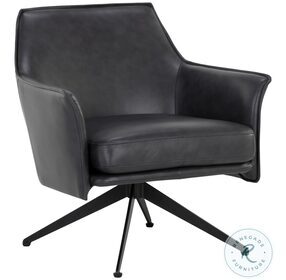 Crosby Alpine Black Swivel Lounge Chair