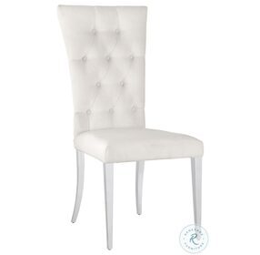 Kerwin White Tufted Upholstered Side Chair Set of 2