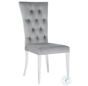 Kerwin Grey Tufted Upholstered Side Chair Set of 2