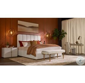 Jamille Eclipse White Upholstered Platform Bedroom Set