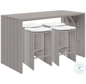Verin Taupe And Greige Outdoor Bar Table Set