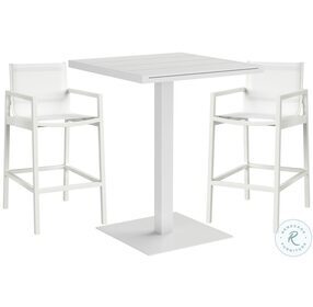 Merano White Outdoor Bar Table Set