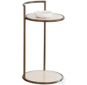 Parga Light Brown And Rustic Bronze End Table