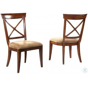 European Legacy Distressed Macadamia Side Chair Set of 2