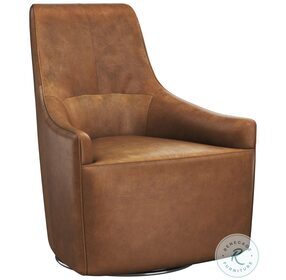 Carmine Cognac Swivel Lounge Chair