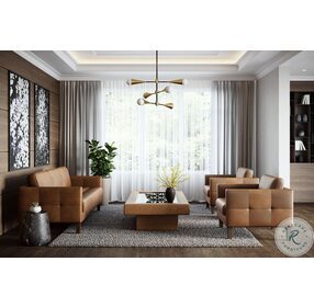 Karmelo Cognac Leather Living Room Set