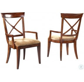 European Legacy Distressed Macadamia Arm Chair Set of 2