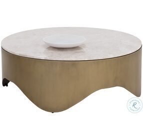 Guinevere Cream And Brass Coffee Table
