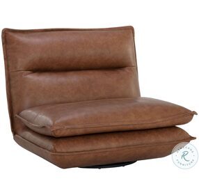 Colson Cognac Swivel Armless Chair