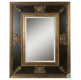 Cadence Antique Gold and Distressed Black Mirror