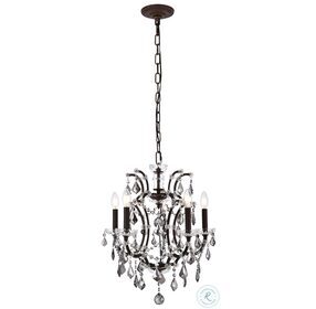 Elena 18" Rustic Intent 5 Light Pendant With Silver Shade Royal Cut Crystal Trim